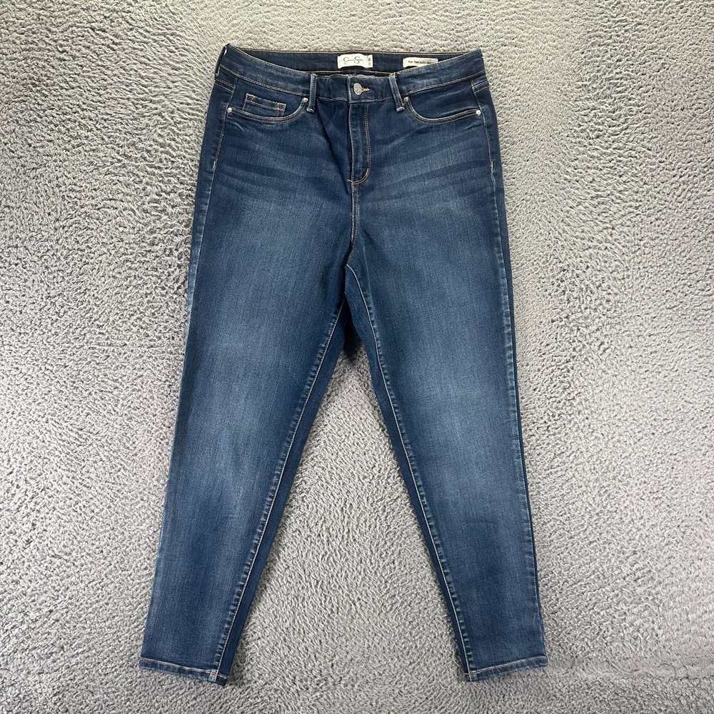 Jessica Simpson Jeans Womens 12 Blue Cotton Denim Skinny Ankle Faded Stretch
